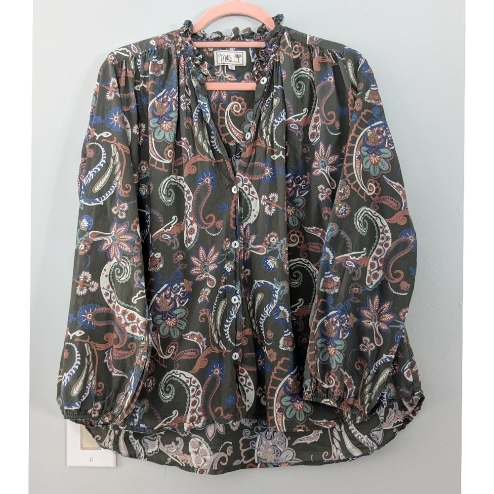 Millie Francesca High Neck Top in La Marais - Picture 2 of 8